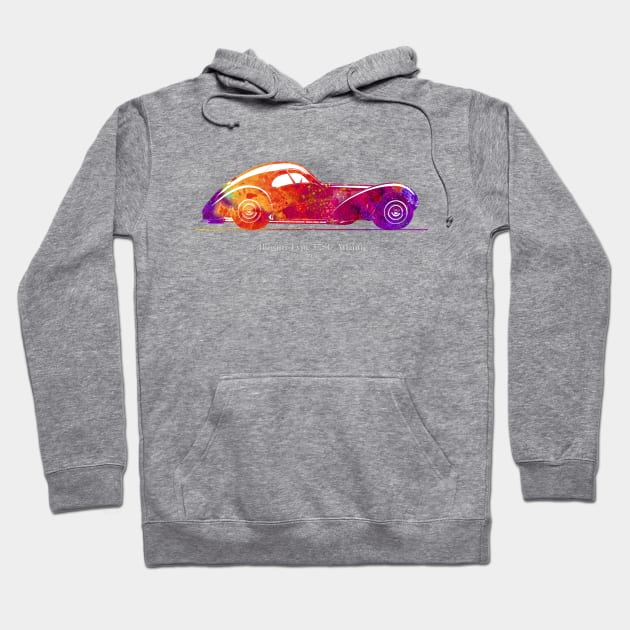 Bugatti Type 57 SC Atlantic 1936 - Colorful 01 Hoodie by SPJE Illustration Photography